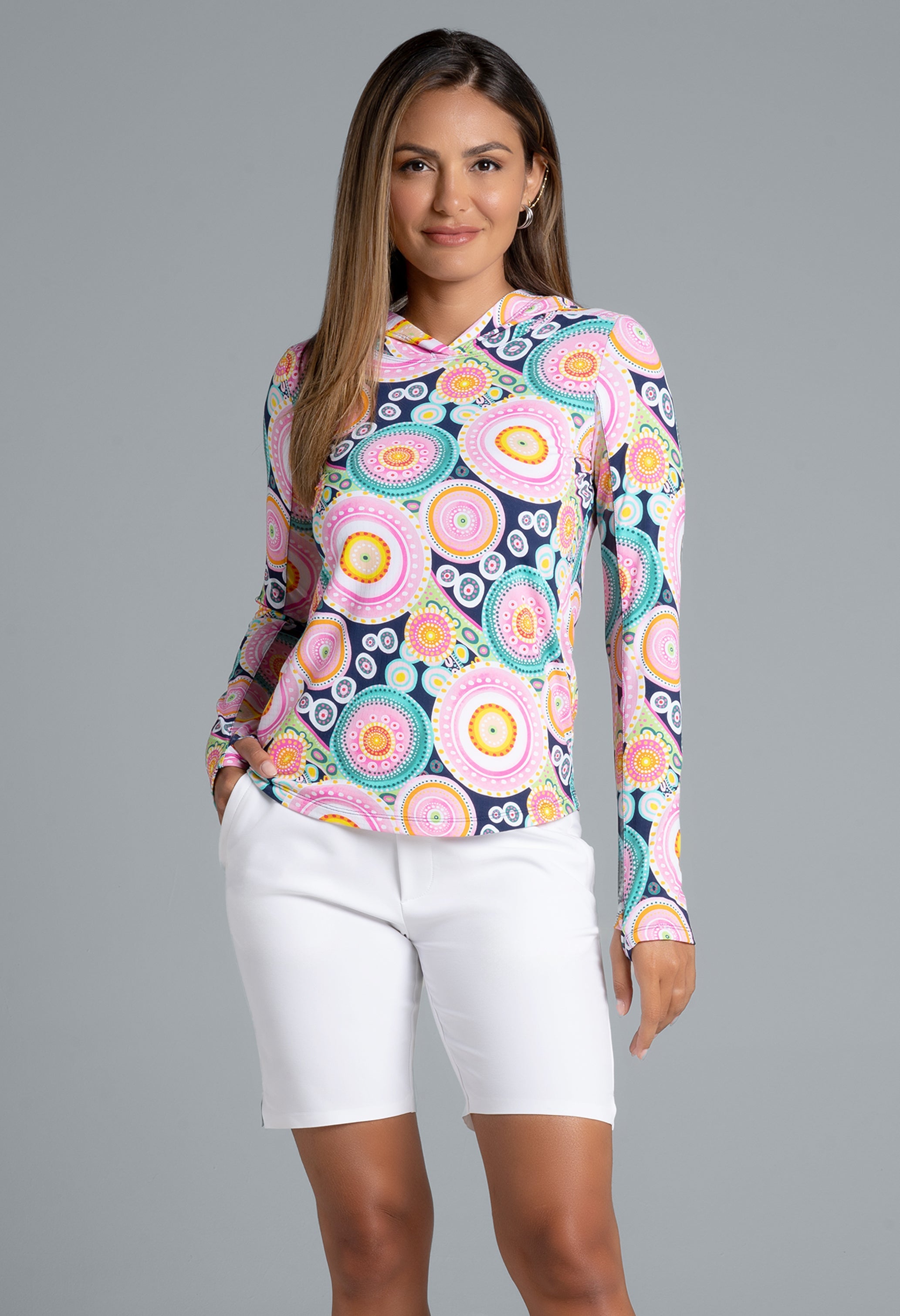 Leona Print Long Sleeve Hoody – 16933