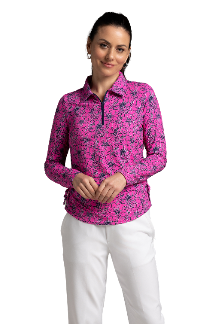 Diana Print Adjustable Length Long Sleeve Polo – 48930