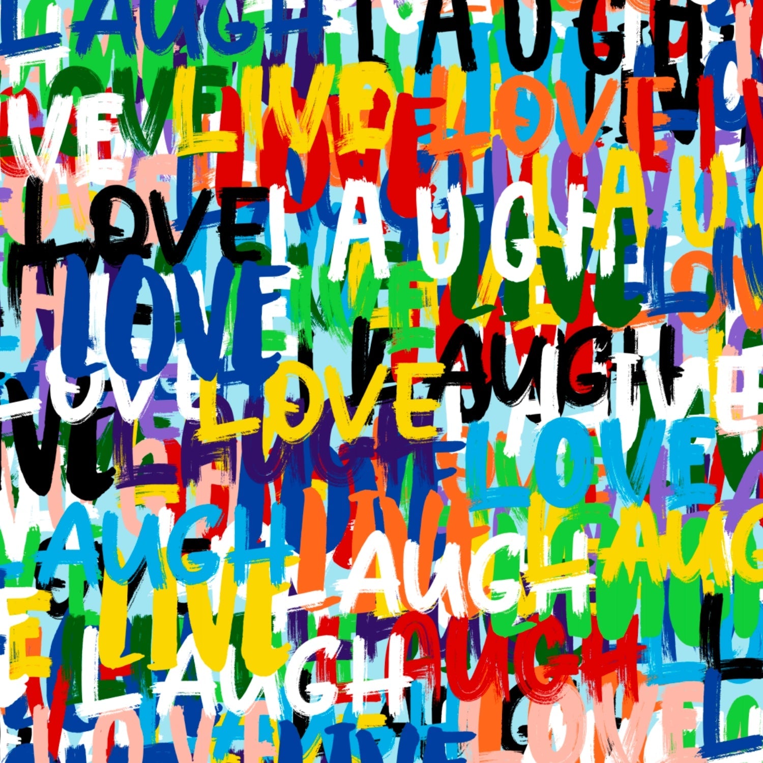 Live, Love, Laugh Print Long Sleeve Mock Neck Top – 10935